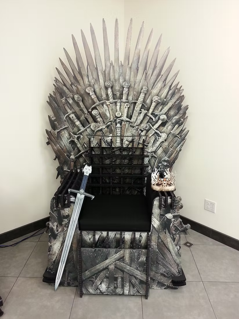 Fantasy throne-themed environmental display installation