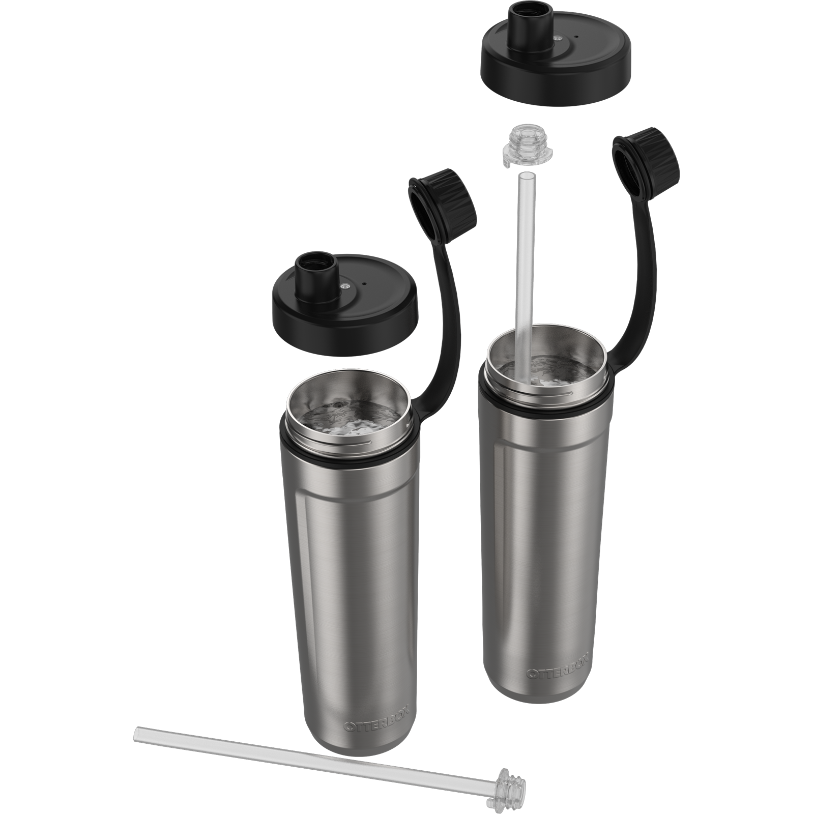 Exploded stainless tumbler assembly render